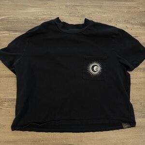 Volcom Black Crop Top with Sun Design